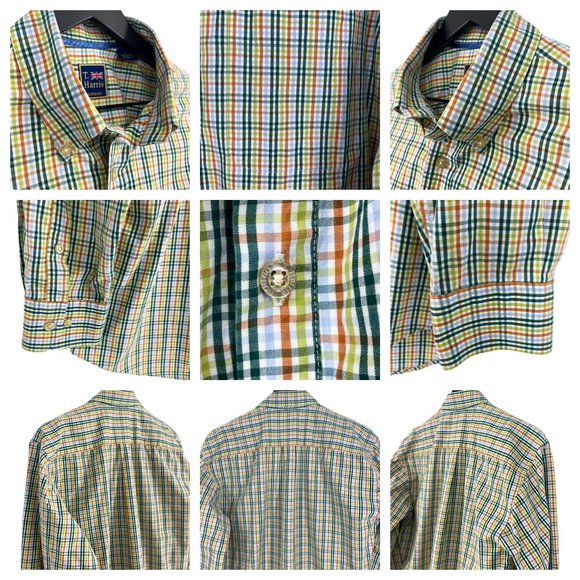 T.HARRIS LONDON Tattersall Plaid Button Down Shirt - Picture 14 of 16
